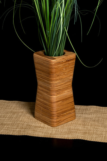 Hourglass Square Layered Birch Vase (contact us for shipping info)