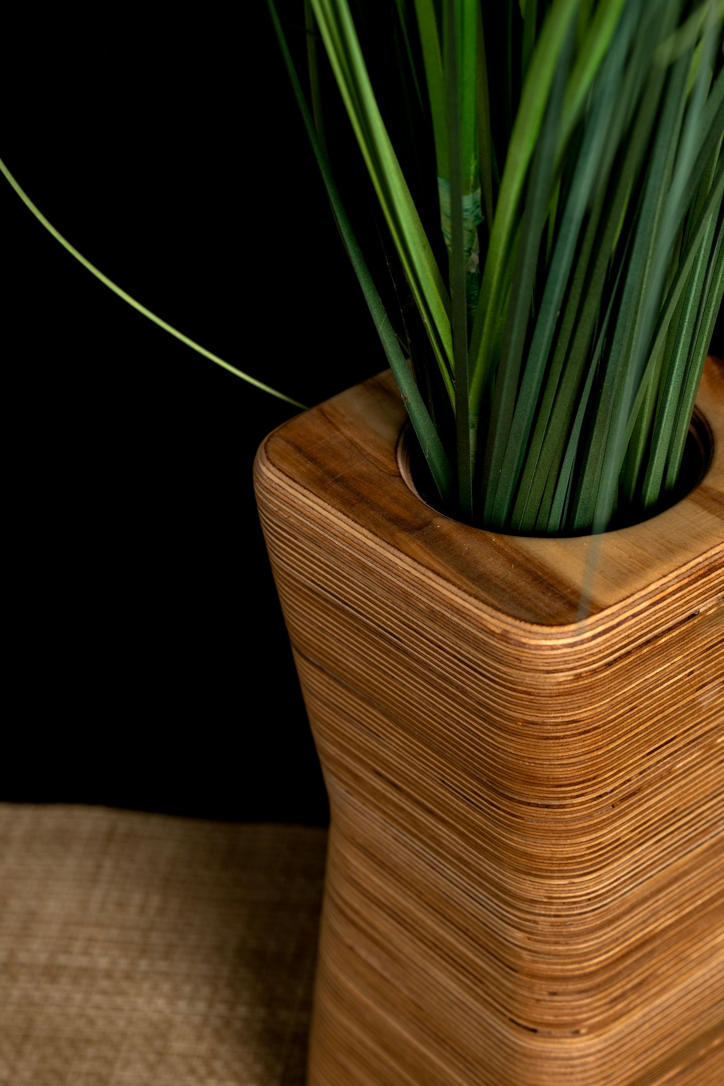 Hourglass Square Layered Birch Vase (contact us for shipping info)