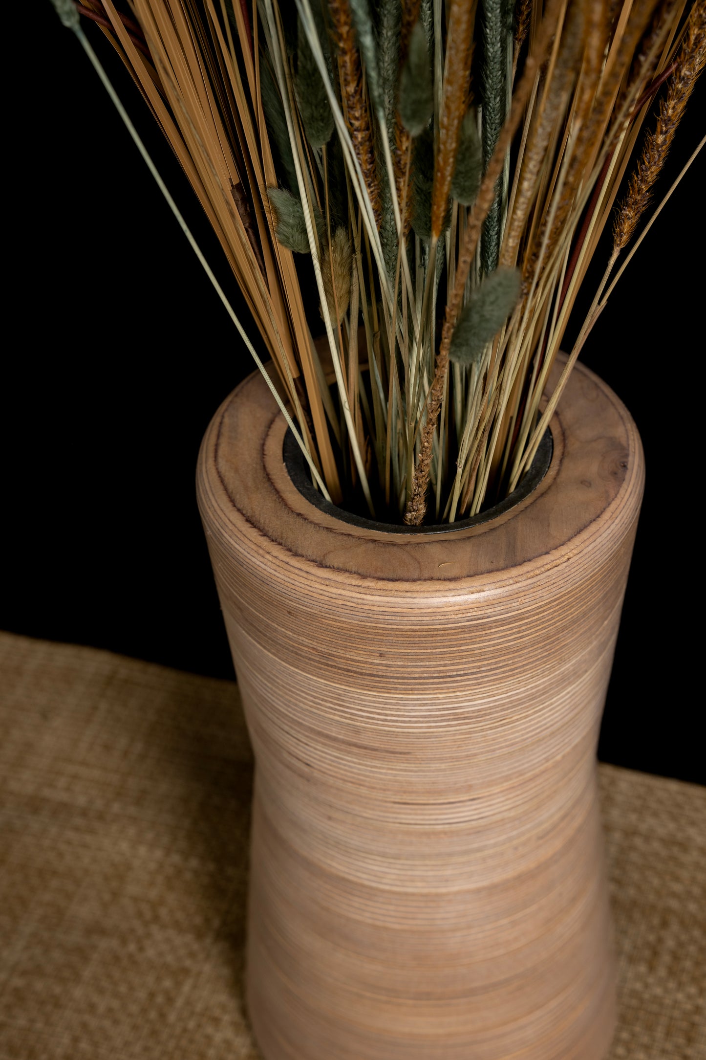 Hourglass Round Layered Birch Vase (contact us for shipping info)