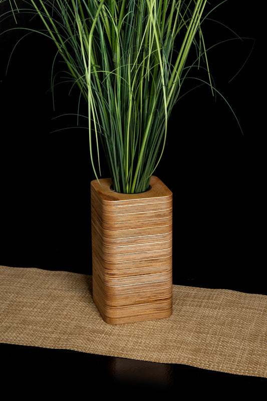 Rounded Square Layered Birch Vase (contact us for shipping info)