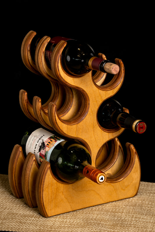 Layered Birch Zen Wine Holder (contact us for shipping info)